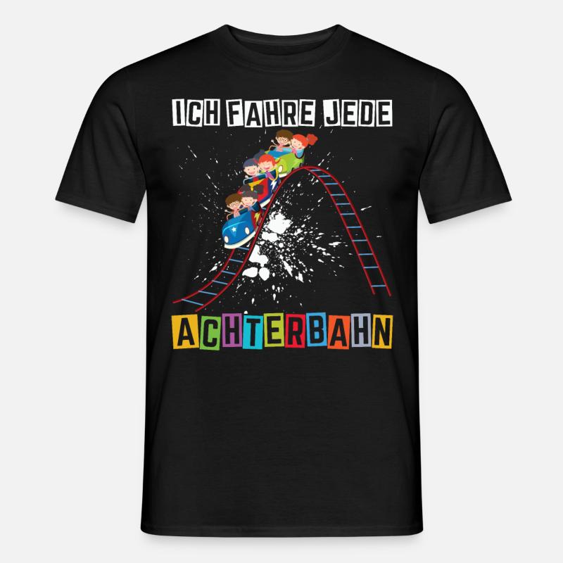 Coasterholic, Freizeitpark, Rummelplatz Achterbahn - Männer T-Shirt - Schwarz