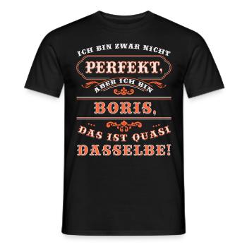 Funny BORIS for Name Day with Name Name - Men's T-Shirt - black - Front - AI Model Male 178 light (178cm)