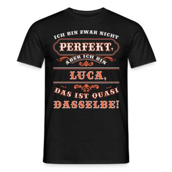 LUCA drôle pour la journée du nom avec le nom du nom - T-shirt homme - noir - Devant - AI Model Male 178 light (178cm)