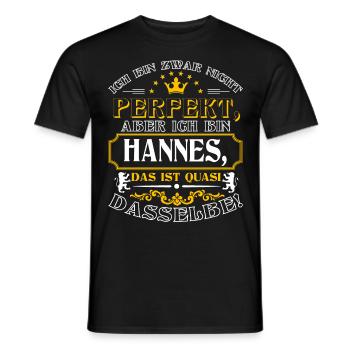 Funny HANNES for Name Day with Name Name - Men's T-Shirt - black - Front - AI Model Male 178 light (178cm)