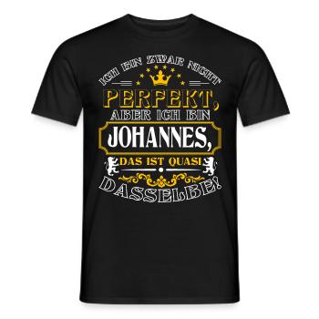 JOHANNES drôles pour la Journée du Nom avec Nom Nom - T-shirt homme - noir - Devant - AI Model Male 178 light (178cm)