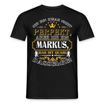 Funny MARKUS for Name Day with Name Name - Men's T-Shirt - black - Front - AI Model Male 178 light (178cm)