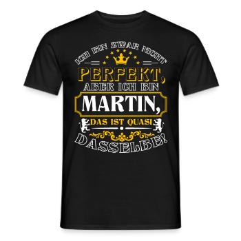 MARTIN drôle pour la journée du nom avec le nom - T-shirt homme - noir - Devant - AI Model Male 178 light (178cm)