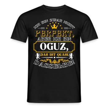 OGUZ drôle pour la journée du nom avec le nom - T-shirt homme - noir - Devant - AI Model Male 178 light (178cm)