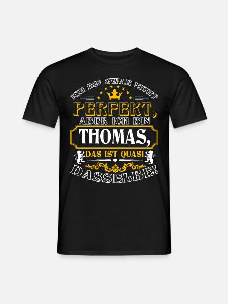 Funny THOMAS for Name Day with Name Name - Men's T-Shirt - black