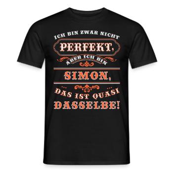 Drôle de nom jour SIMON avec nom nom - T-shirt homme - noir - Devant - AI Model Male 178 light (178cm)