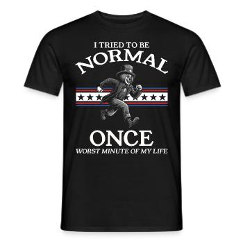 Lustig - Ich Habe Einmal Versucht, Normal Zu Sein - Männer T-Shirt - Schwarz - Vorne - AI Model Male 178 light (178cm)