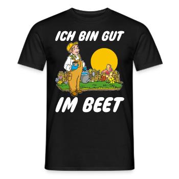 Ich bin gut im Beet Gärtner Wortspiel Gartenfreund - Männer T-Shirt - Schwarz - Vorne - AI Model Male 178 light (178cm)
