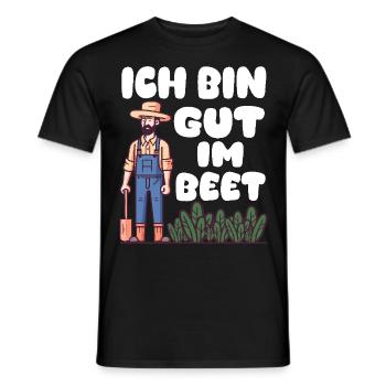 Ich bin gut im Beet Gärtner Wortspiel Gartenfreund - Männer T-Shirt - Schwarz - Vorne - AI Model Male 178 light (178cm)