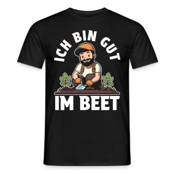 I'm Good at the Bed, Gardener, Pun, Garden Friend - Men's T-Shirt - black - Front - AI Model Male 178 light (178cm)