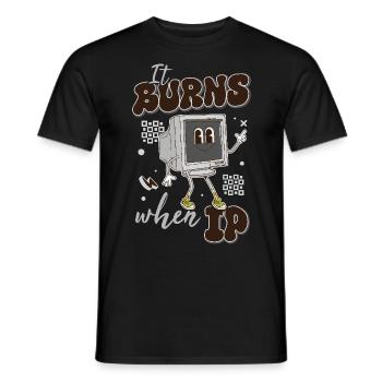 Drôle de dire « Ça brûle quand je fais » ! - T-shirt homme - noir - Devant - AI Model Male 178 light (178cm)