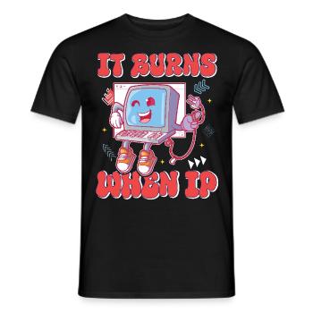 Drôle de dire « Ça brûle quand je fais » ! - T-shirt homme - noir - Devant - AI Model Male 178 light (178cm)
