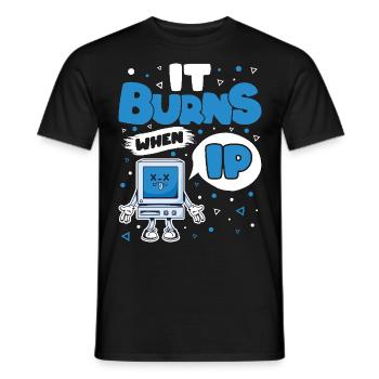 Drôle de dire « Ça brûle quand je fais » ! - T-shirt homme - noir - Devant - AI Model Male 178 light (178cm)