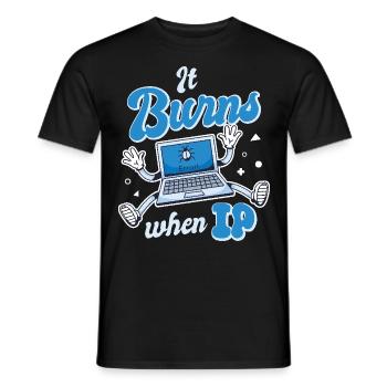 Funny saying "It Burns when I Pee"! - Men's T-Shirt - black - Front - AI Model Male 178 light (178cm)