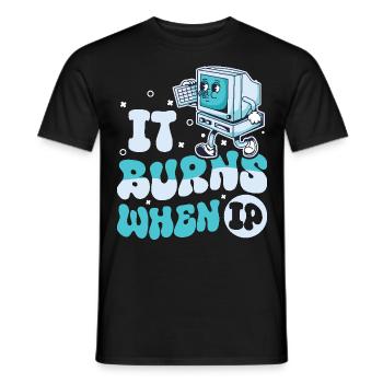 Drôle de dire « Ça brûle quand je fais » ! - T-shirt homme - noir - Devant - AI Model Male 178 light (178cm)