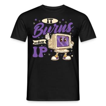 Drôle de dire « Ça brûle quand je fais » ! - T-shirt homme - noir - Devant - AI Model Male 178 light (178cm)