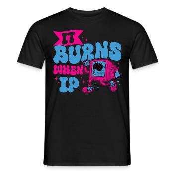Drôle de dire « Ça brûle quand je fais » ! - T-shirt homme - noir - Devant - AI Model Male 178 light (178cm)