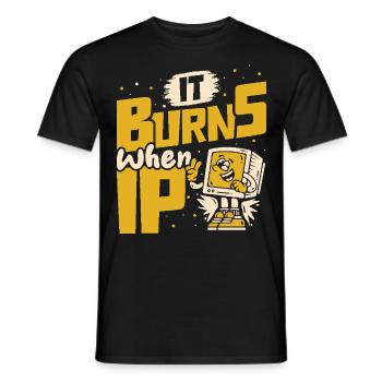 Drôle de dire « Ça brûle quand je fais » ! - T-shirt homme - noir - Devant - AI Model Male 178 light (178cm)