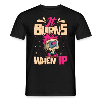 Drôle de dire « Ça brûle quand je fais » ! - T-shirt homme - noir - Devant - AI Model Male 178 light (178cm)