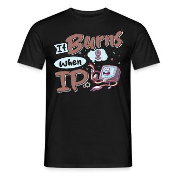 Drôle de dire « Ça brûle quand je fais » ! - T-shirt homme - noir - Devant - AI Model Male 178 light (178cm)