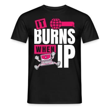 Funny saying "It Burns when I Pee"! - Men's T-Shirt - black - Front - AI Model Male 178 light (178cm)