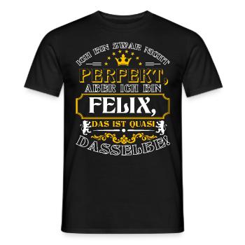 Funny FELIX for name day with name name - Men's T-Shirt - black - Front - AI Model Male 178 light (178cm)