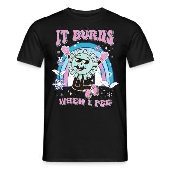 Winter Edition "It Burns when i Pee"! sarkastisch - Männer T-Shirt - Schwarz - Vorne - AI Model Male 178 light (178cm)