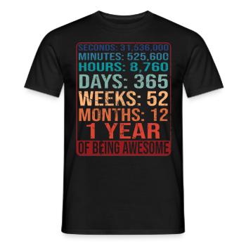 Tenue d’anniversaire pour 1 an ! 1er anniversaire - T-shirt homme - noir - Devant - AI Model Male 178 light (178cm)
