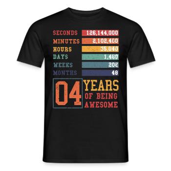 4 Jahre alt! Geburtstagsgeschenk für 4. Geburtstag - Männer T-Shirt - Schwarz - Vorne - AI Model Male 178 light (178cm)