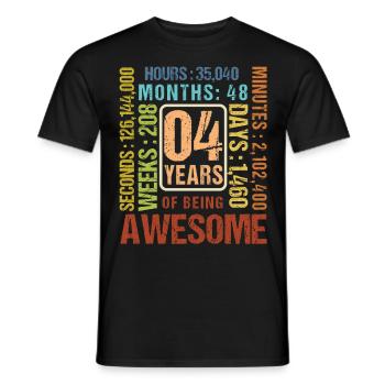 4 Jahre alt! Geburtstagsgeschenk für 4. Geburtstag - Männer T-Shirt - Schwarz - Vorne - AI Model Male 178 light (178cm)