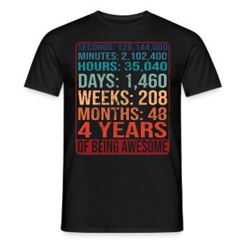 4 Jahre alt! Geburtstagsgeschenk für 4. Geburtstag - Männer T-Shirt - Schwarz - Vorne - AI Model Male 178 light (178cm)