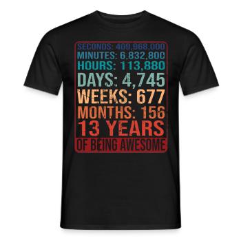13 years old! Birthday Gift 13th Birthday - Men's T-Shirt - black - Front - AI Model Male 178 light (178cm)