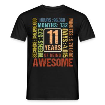 11 years old! Birthday Gift 11th Birthday - Men's T-Shirt - black - Front - AI Model Male 178 light (178cm)