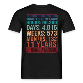 11 years old! Birthday Gift 11th Birthday - Men's T-Shirt - black - Front - AI Model Male 178 light (178cm)