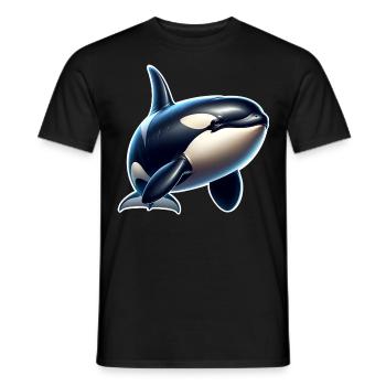 Orque Épaulard - T-shirt homme - noir - Devant - AI Model Male 178 light (178cm)