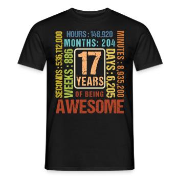 17 Jahre alt! Geburtstagsgeschenk 17. Geburtstag - Männer T-Shirt - Schwarz - Vorne - AI Model Male 178 light (178cm)