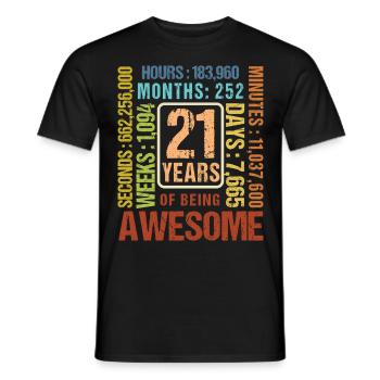 21 Jahre alt! Geburtstagsgeschenk 21. Geburtstag - Männer T-Shirt - Schwarz - Vorne - AI Model Male 178 light (178cm)