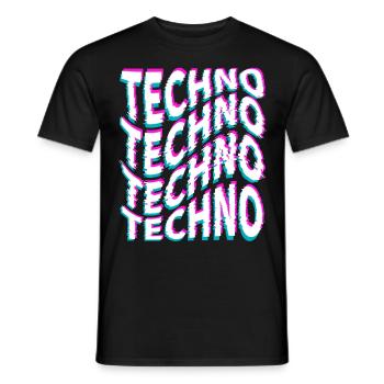 Techno House Party EDM Festival Goa Electro Rave - Männer T-Shirt - Schwarz - Vorne - AI Model Male 178 light (178cm)