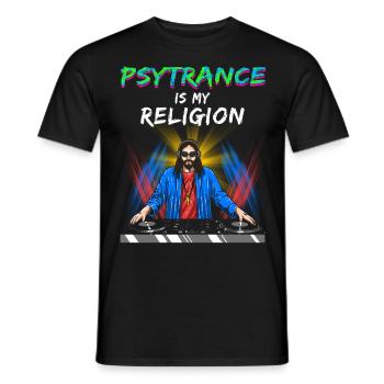 Techno House Party EDM Festival Goa Rave Psytrance - Männer T-Shirt - Schwarz - Vorne - AI Model Male 178 light (178cm)