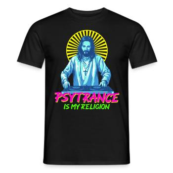 Techno House Party EDM Festival Goa Rave Psytrance - Männer T-Shirt - Schwarz - Vorne - AI Model Male 178 light (178cm)