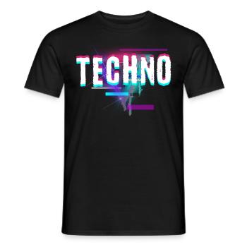 Techno House Party EDM Festival Goa Electro Rave - Männer T-Shirt - Schwarz - Vorne - AI Model Male 178 light (178cm)