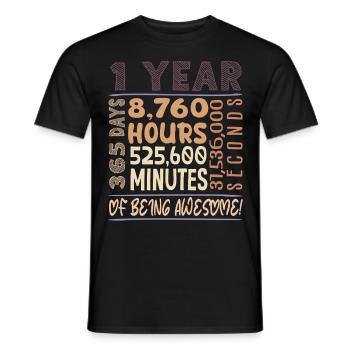 Tenue d’anniversaire pour 1 an ! 1er anniversaire - T-shirt homme - noir - Devant - AI Model Male 178 light (178cm)