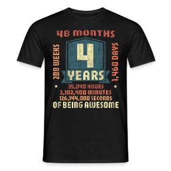 4 Jahre alt! Geburtstagsgeschenk für 4. Geburtstag - Männer T-Shirt - Schwarz - Vorne - AI Model Male 178 light (178cm)