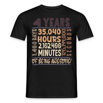 4 Jahre alt! Geburtstagsgeschenk für 4. Geburtstag - Männer T-Shirt - Schwarz - Vorne - AI Model Male 178 light (178cm)
