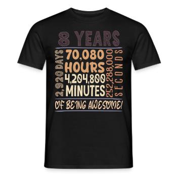 8 Jahre alt! Geburtstagsgeschenk für 8. Geburtstag - Männer T-Shirt - Schwarz - Vorne - AI Model Male 178 light (178cm)