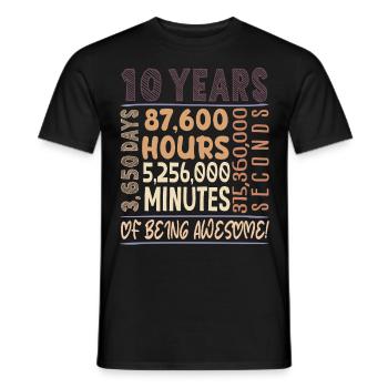 10 Jahre alt! Geburtstagsgeschenk 10. Geburtstag - Männer T-Shirt - Schwarz - Vorne - AI Model Male 178 light (178cm)