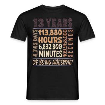 13 years old! Birthday Gift 13th Birthday - Men's T-Shirt - black - Front - AI Model Male 178 light (178cm)