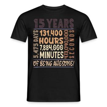 15 ans ! Cadeau d’anniversaire 15e anniversaire - T-shirt homme - noir - Devant - AI Model Male 178 light (178cm)