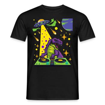 Dinosaurier Mit Retro Vintage Nerd Geek Dino T-Rex - Männer T-Shirt - Schwarz - Vorne - AI Model Male 178 light (178cm)