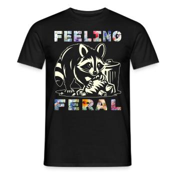 Drôle Opossum Wild Girl Fête Vacances Été - T-shirt homme - noir - Devant - AI Model Male 178 light (178cm)